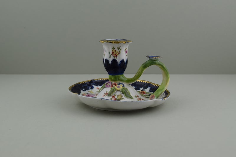 Rare Derby Porcelain Chamber stick, C1765-75.