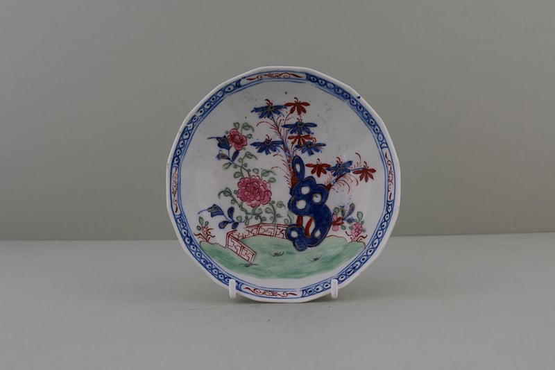 Rare Fluted Green Redgrave Pattern Saucer, C1785-95.