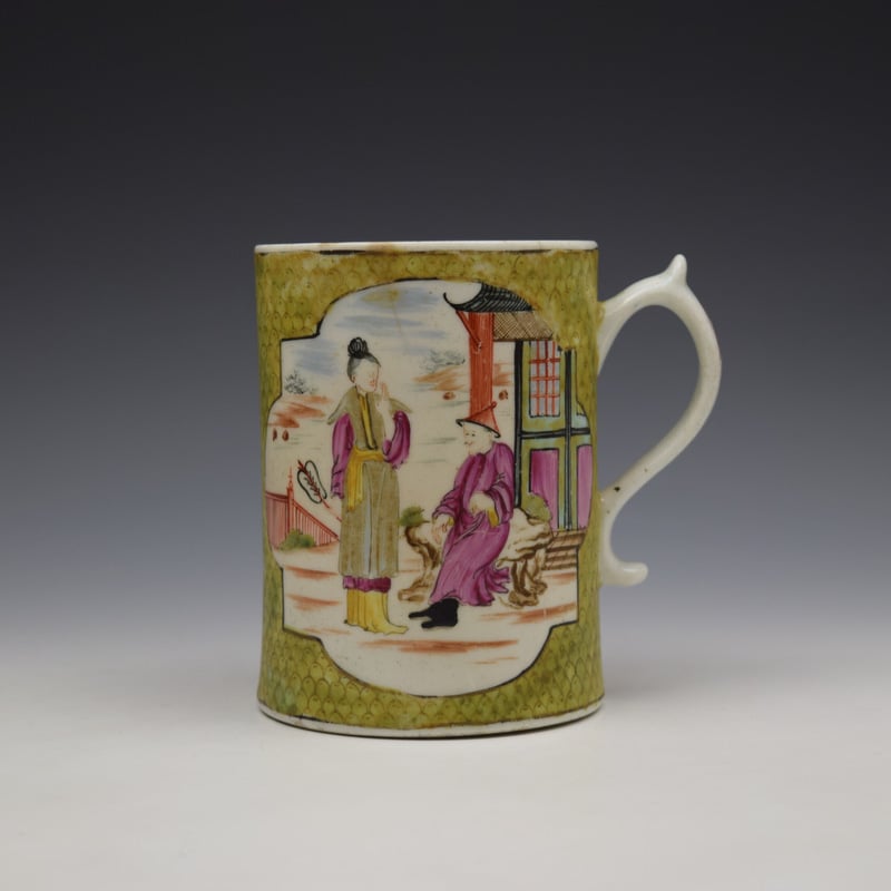 Rare Green Scale Mandarin Pattern Mug c1785-95