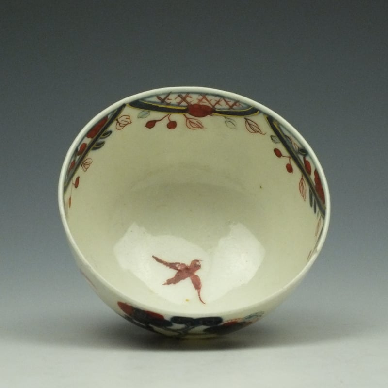 Worcester Rare Imari Pattern Teabowl and Saucer c1770-80 (7)