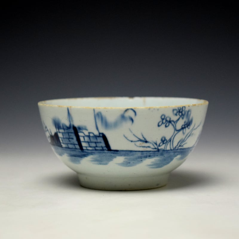 Rare Longton Hall Ruined Castle Sugar Bowl Pattern c1755-60