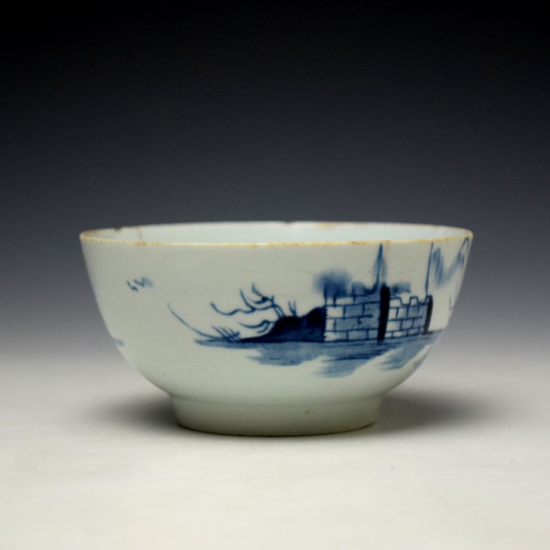 Longton Hall Ruined Castle Pattern Sugar Bowl c1755-60 (3)