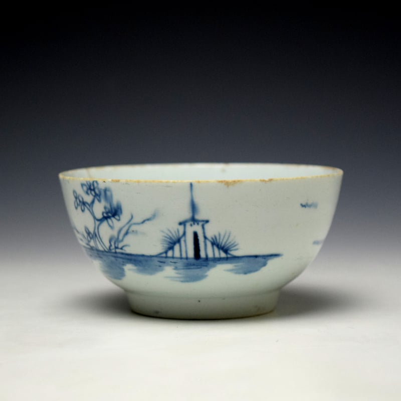 Longton Hall Ruined Castle Pattern Sugar Bowl c1755-60 (5)
