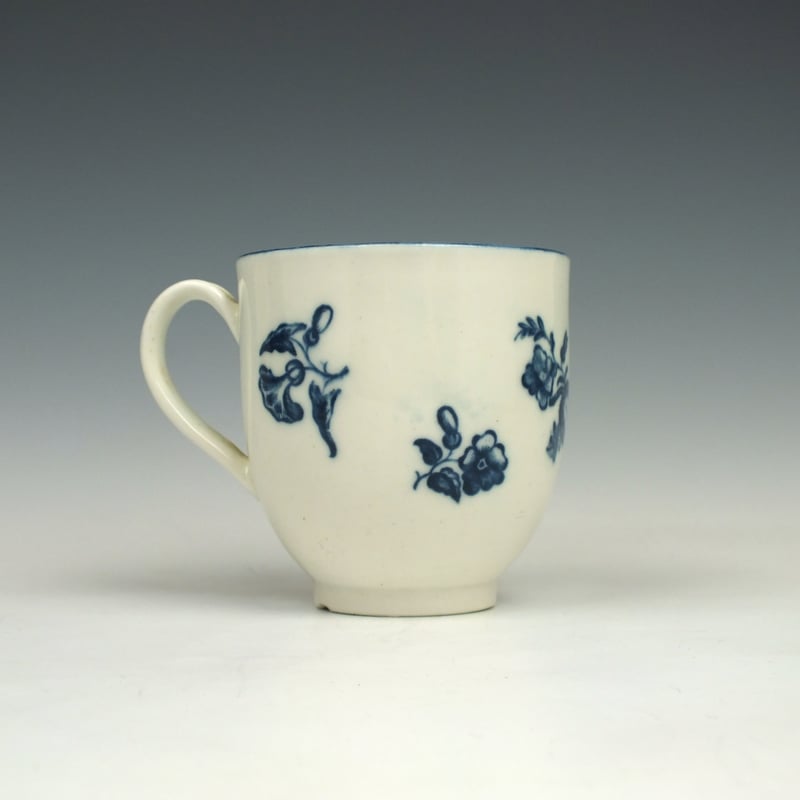 Caughley Porcelain Stalked Fruit Pattern Coffee Cup c1775 (3)