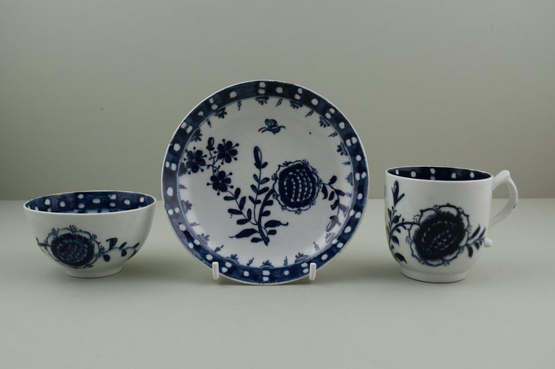 Rare Sunflower Pattern Trio, C1768-70.