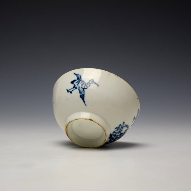 Lowestoft Two Pheasants Pattern Teabowl and Saucer c1770-75 (6)