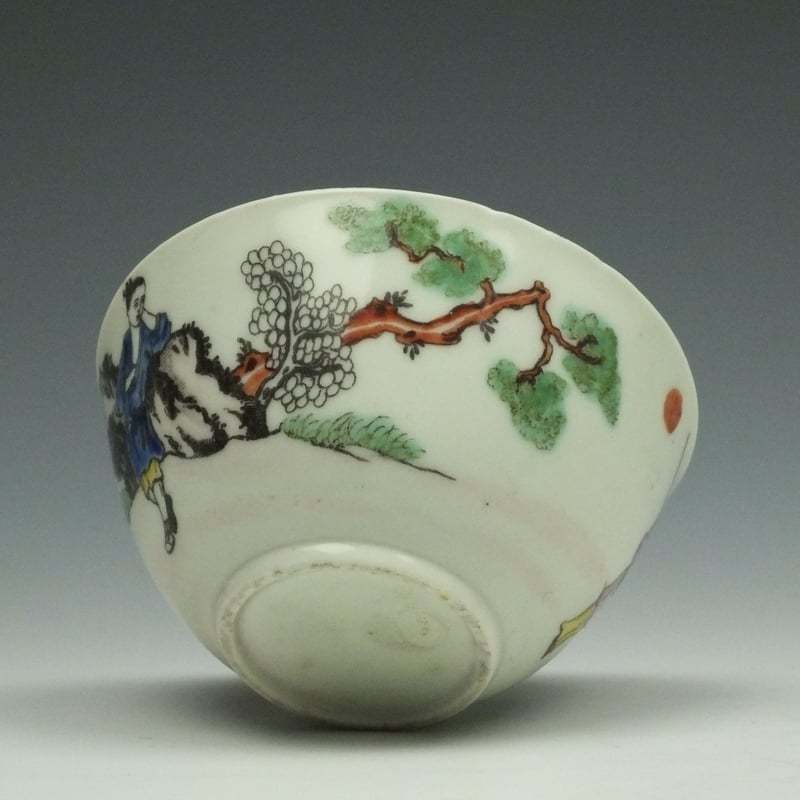 Worcester porcelain Red Bull Pattern Teabowl and Saucer c1765-75 (8)