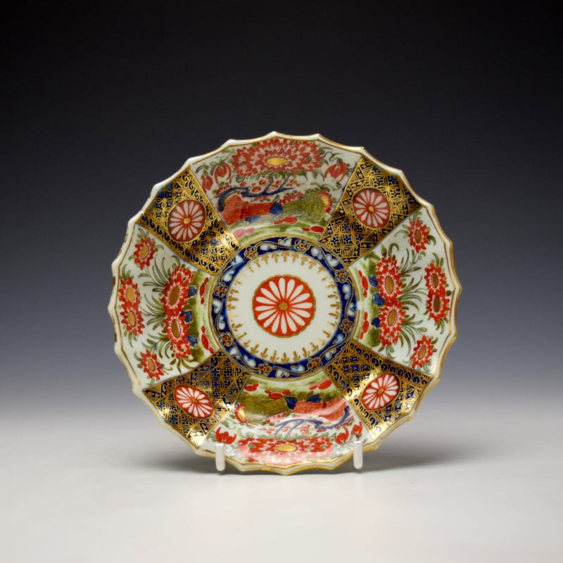 Worcester "Rich Queens" Pattern Saucer c1775