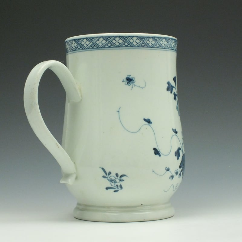 Liverpool Richard Chaffers Holed Rock Bamboo and Peony Pattern Bell Shaped Mug c1760 (4)