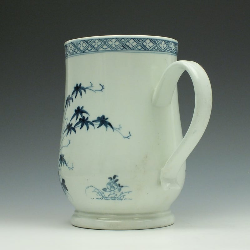Liverpool Richard Chaffers Holed Rock Bamboo and Peony Pattern Bell Shaped Mug c1760 (5)
