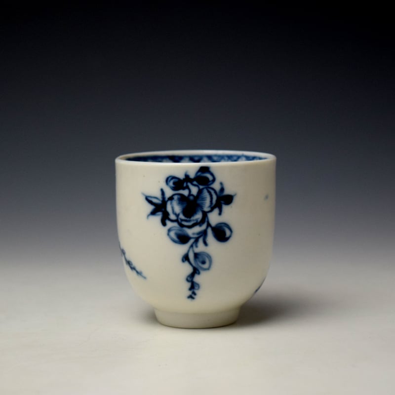 Richard Champion Bristol Blue and White Floral Pattern Coffee Cup c1770 (2)
