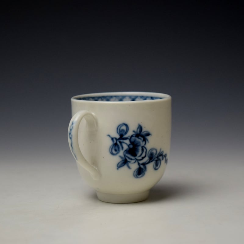 Richard Champion Bristol Blue and White Floral Pattern Coffee Cup c1770 (3)