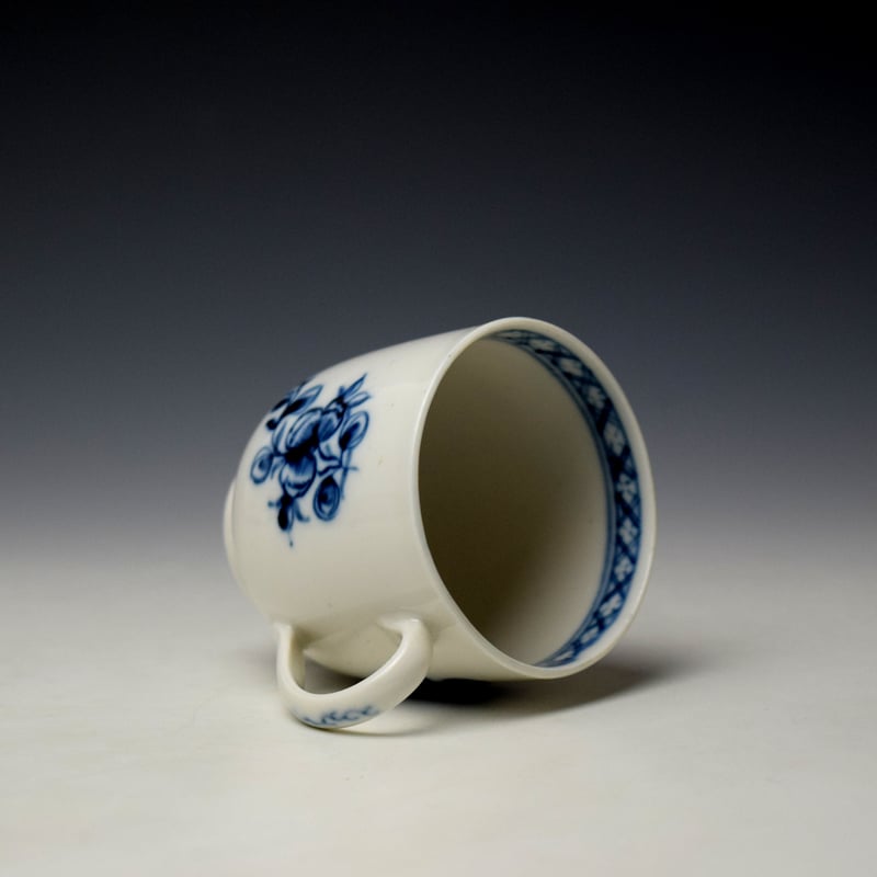 Richard Champion Bristol Blue and White Floral Pattern Coffee Cup c1770 (4)