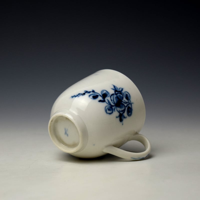 Richard Champion Bristol Blue and White Floral Pattern Coffee Cup c1770 (5)