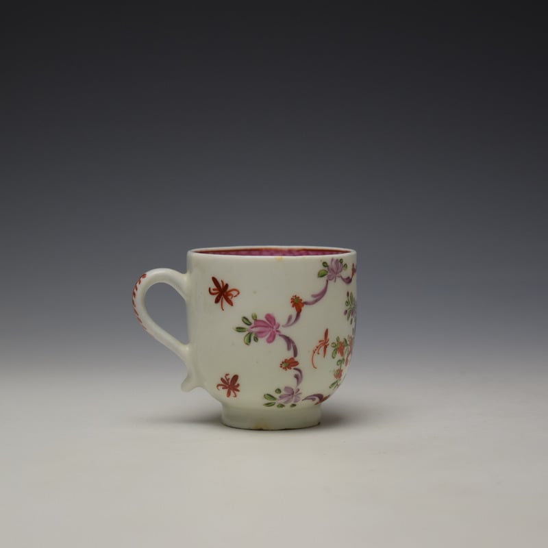 Lowestoft Rose and Cornucopia Pattern Coffee Cup c1780-85 (3)