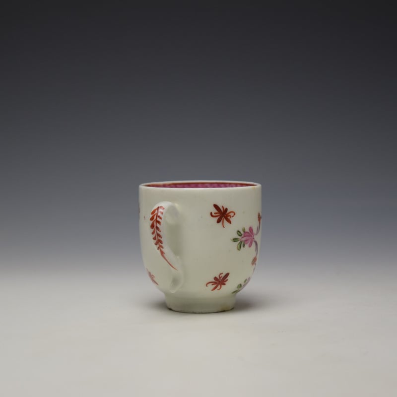 Lowestoft Rose and Cornucopia Pattern Coffee Cup c1780-85 (4)