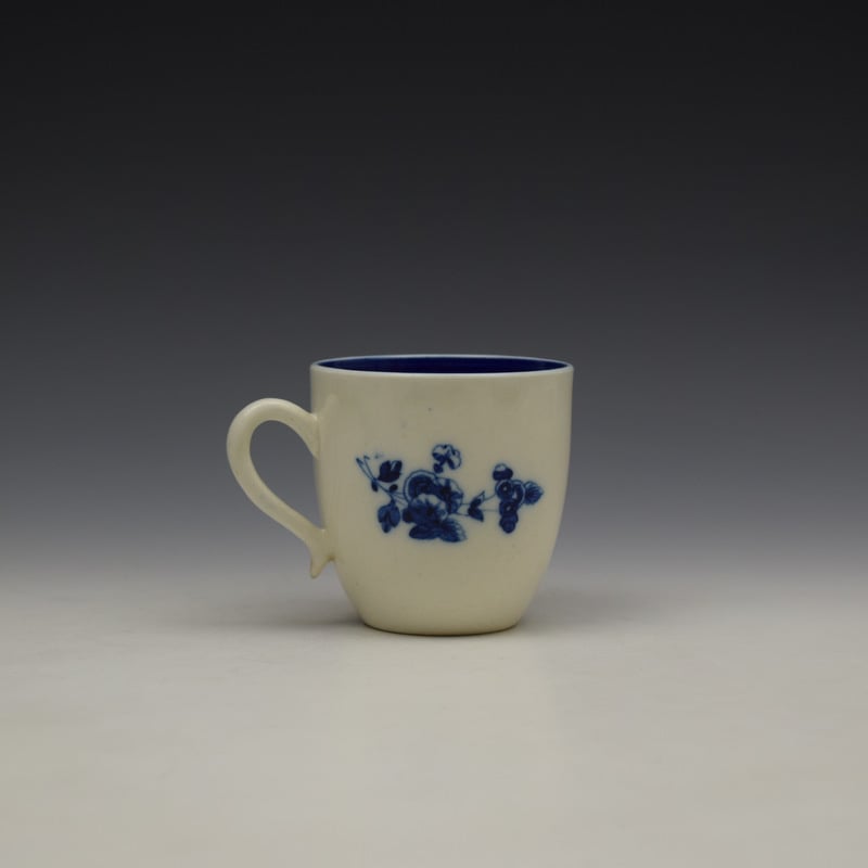 Caughley Salopian Sprigs Pattern Coffee Cupc1785-95 (3)