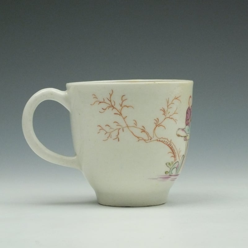 Lowestoft Porcelain Mandarin Signal House and Boatman Pattern Coffee Cup c1780 (4)