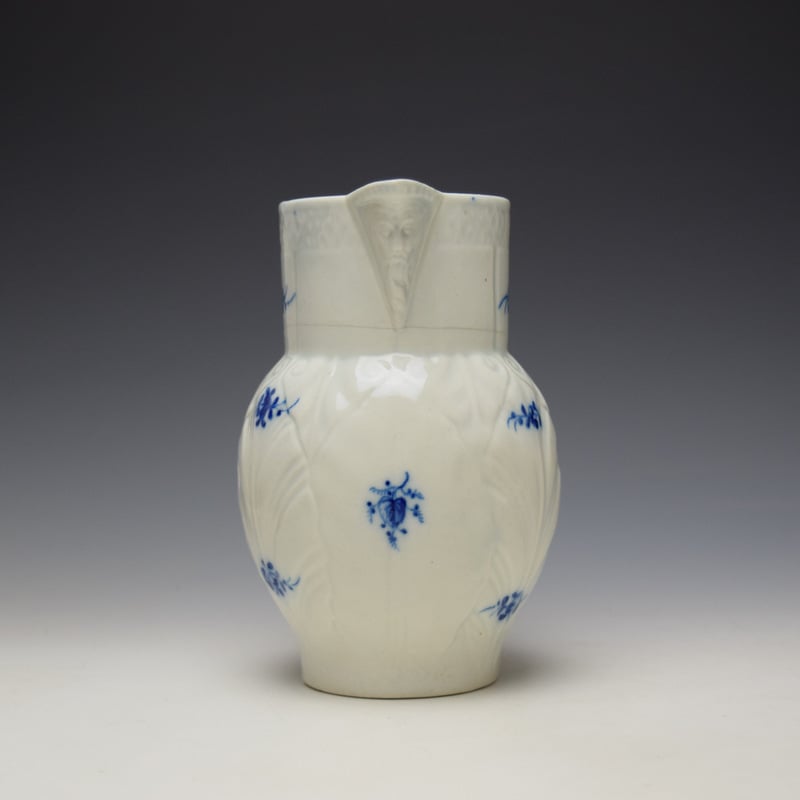 Caughley Salopian Sprigs Pattern Mask Spout Jug c1785-95 (3)