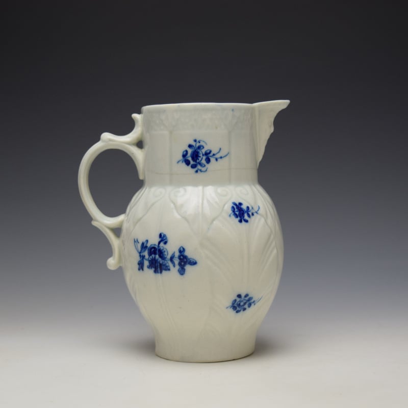 Caughley Salopian Sprigs Pattern Mask Spout Jug c1785-95 (4)