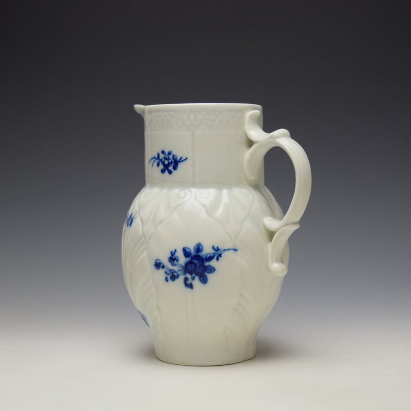 Caughley Salopian Sprigs Pattern Mask Spout Jug c1785-95 (6)