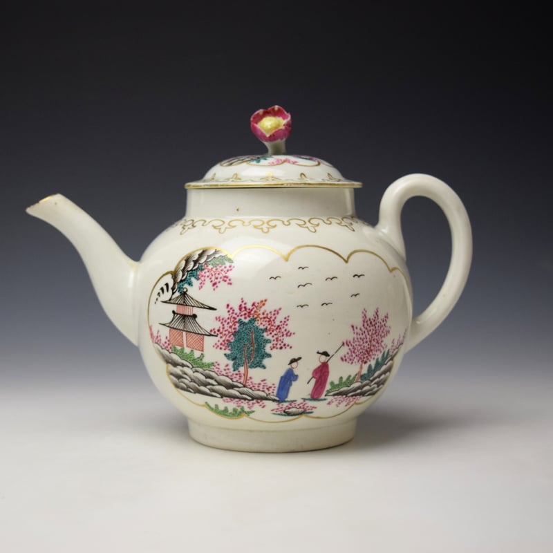 Stag Hunt Pattern Teapot and Cover c1765-70