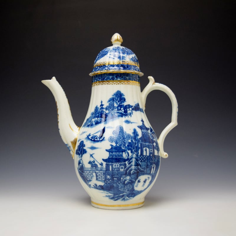 Temple Pattern Coffee Pot and Cover c1785