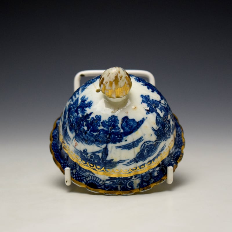 Caughley Temple Pattern Coffee Pot and Cover c1785 (10)