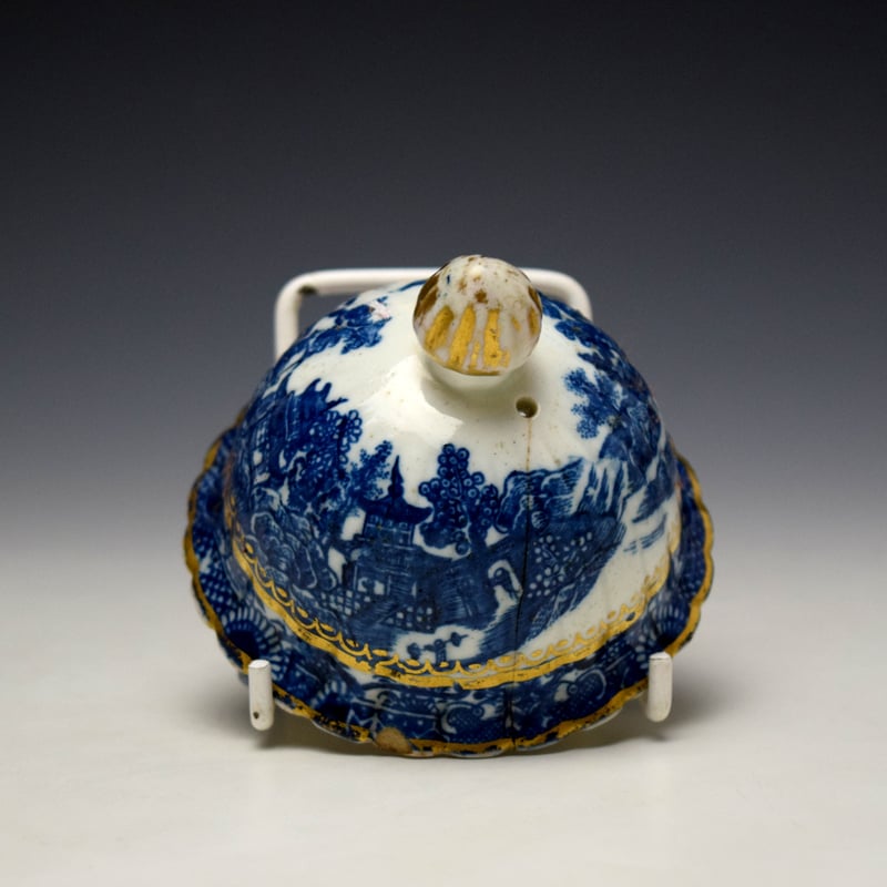 Caughley Temple Pattern Coffee Pot and Cover c1785 (9)