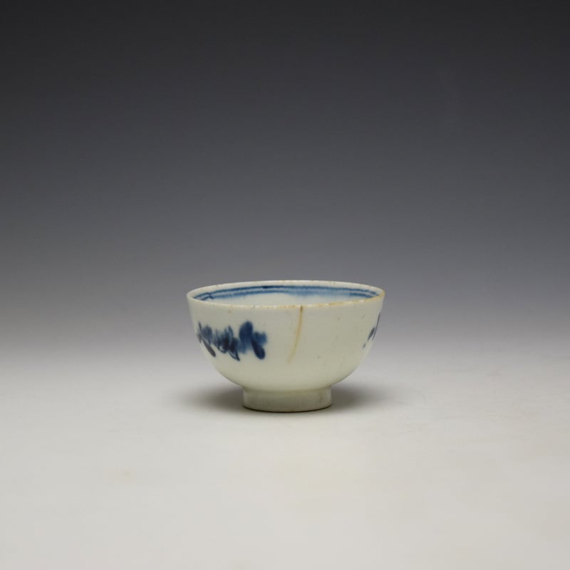 Lowestoft Three Flowers Pattern Toy Teabowl and Saucer c1780-85 (5)