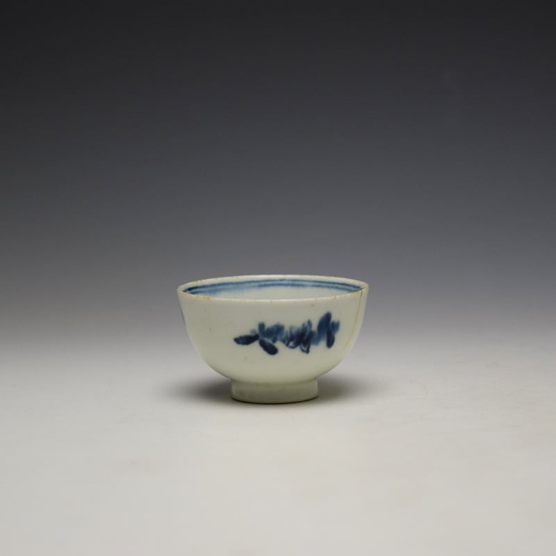 Lowestoft Three Flowers Pattern Toy Teabowl and Saucer c1780-85 (6)