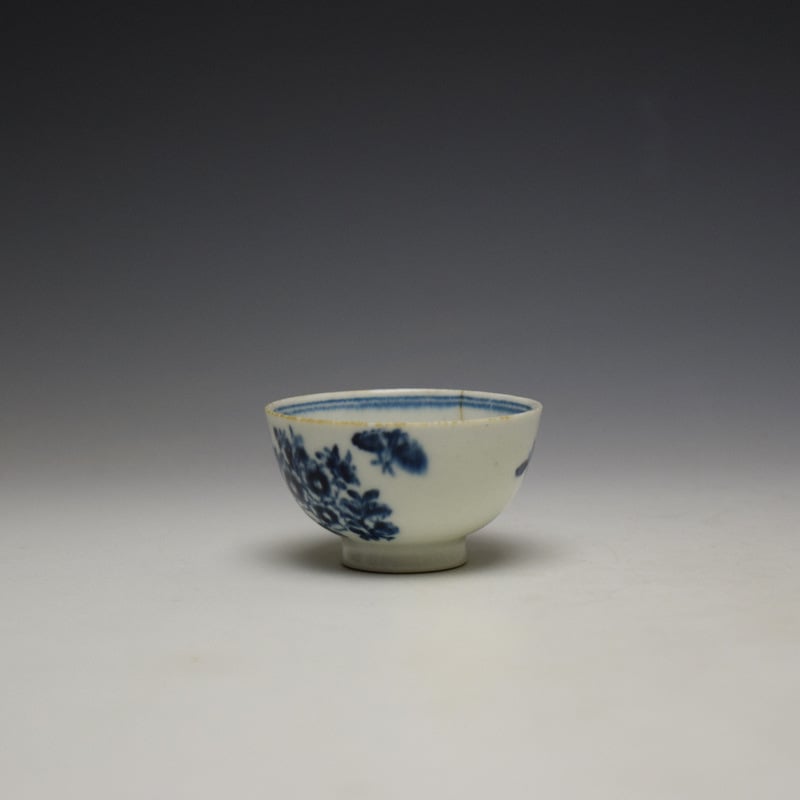 Lowestoft Three Flowers Pattern Toy Teabowl and Saucer c1780-85 (7)