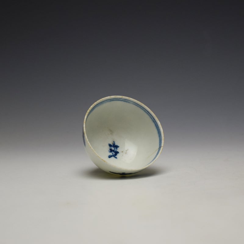 Lowestoft Three Flowers Pattern Toy Teabowl and Saucer c1780-85 (8)