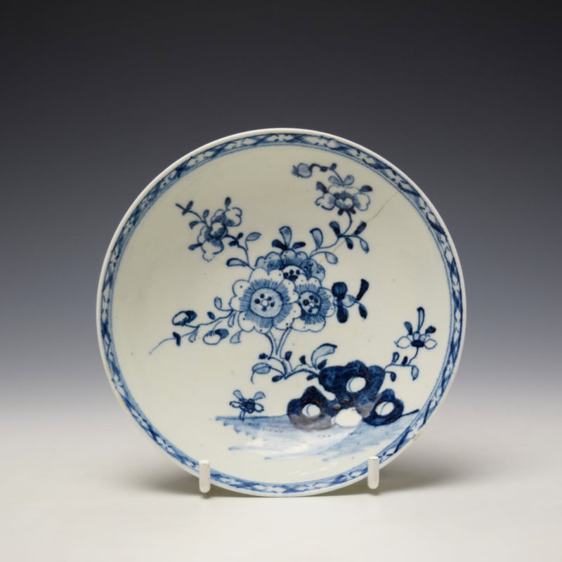 Three Peony and Rock Pattern Saucer c1780-85