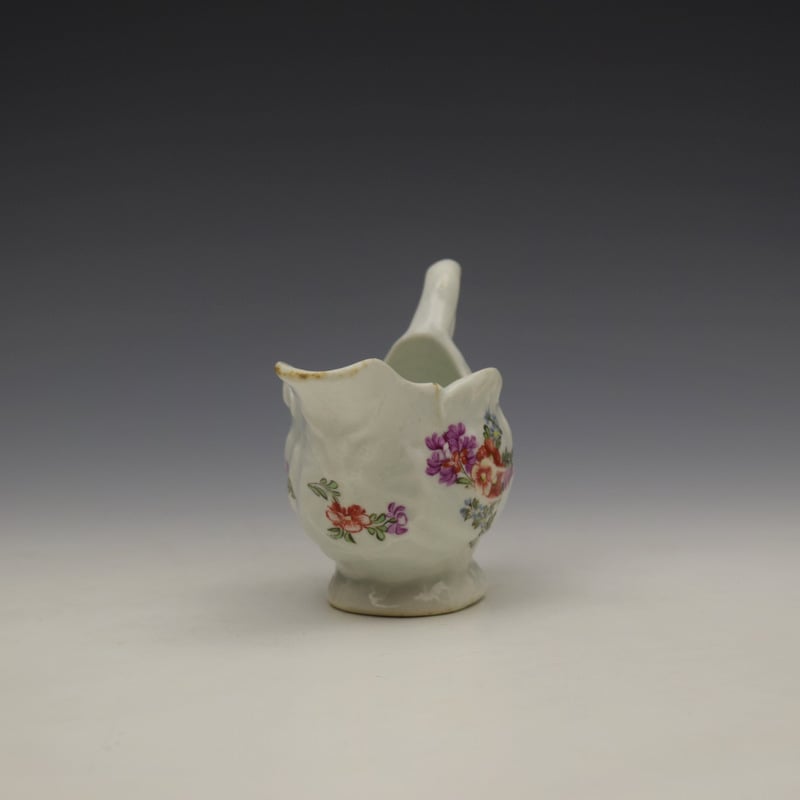 Lowestoft Tulip Painter Dolphin Ewer c1775-85 (2)