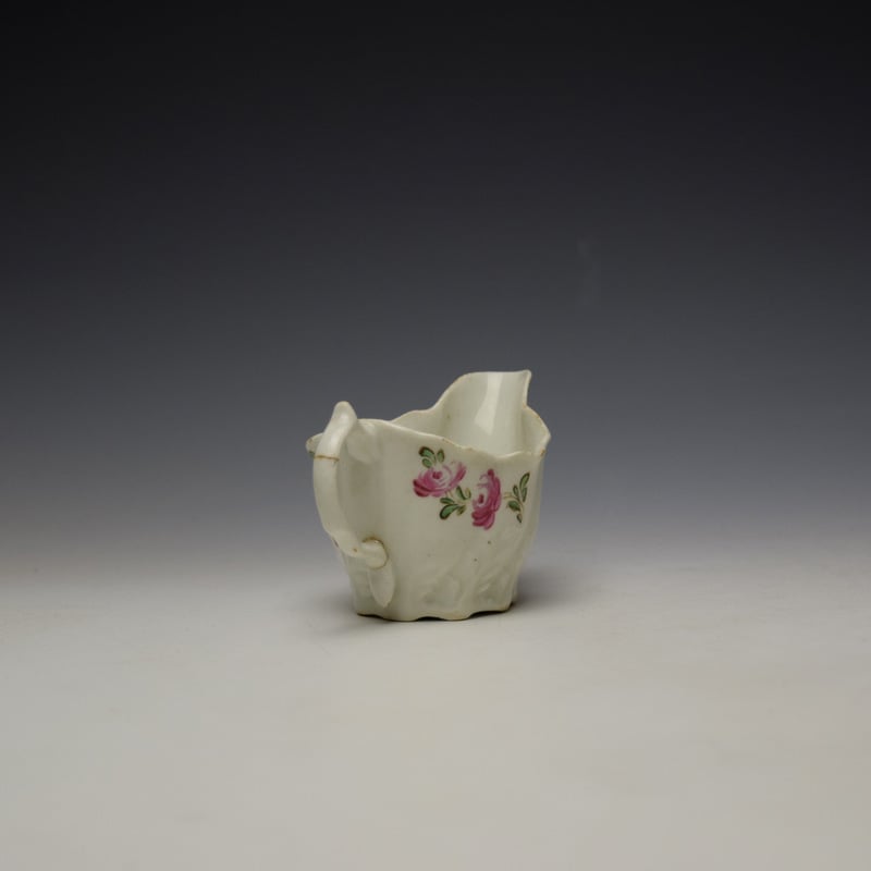 Lowestoft Tulip Painter Floral Pattern Low Chelsea Ewer c1770-85 (5)