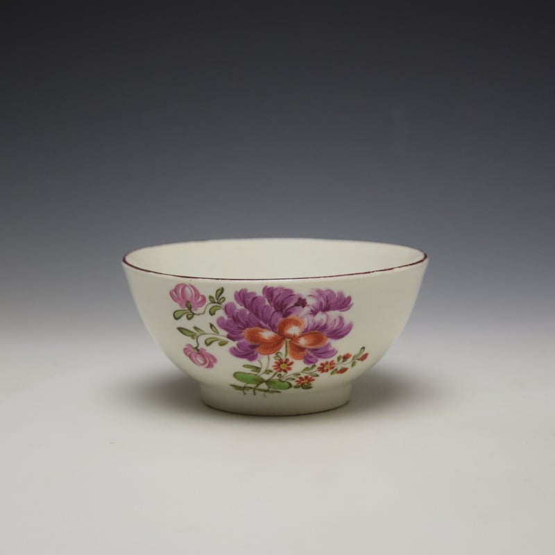 Lowestoft Tulip Painter Floral Pattern Sugar Bowl c1780 (1)