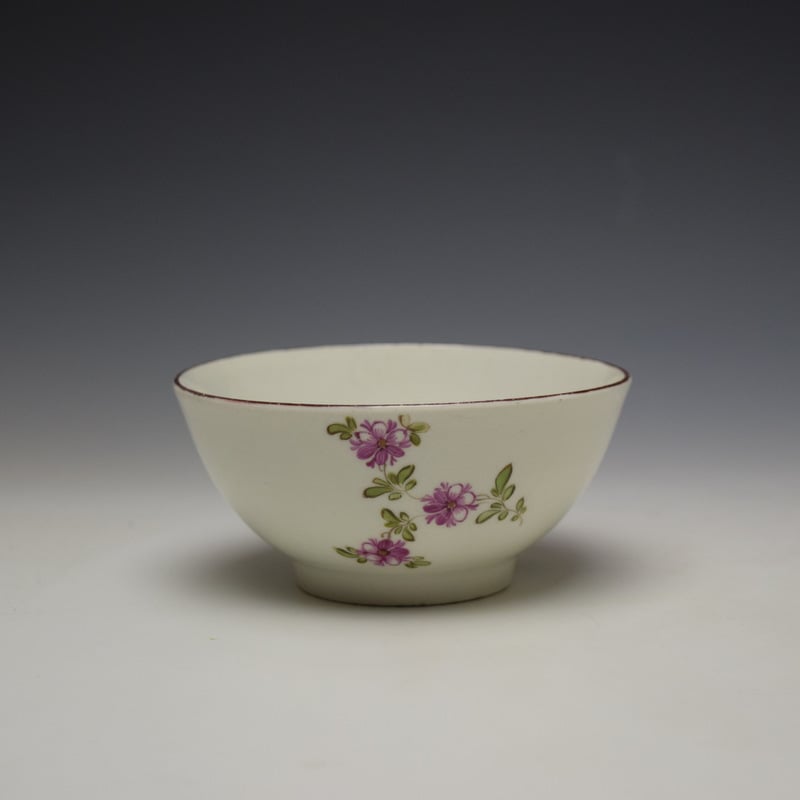 Lowestoft Tulip Painter Floral Pattern Sugar Bowl c1780 (2)
