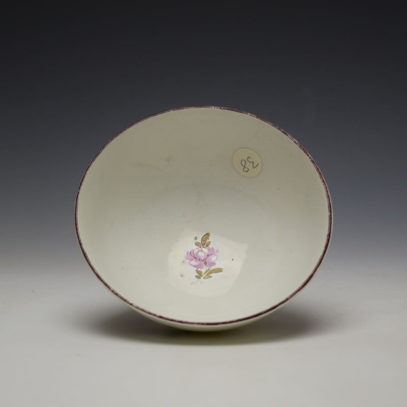 Lowestoft Tulip Painter Floral Pattern Sugar Bowl c1780 (4)
