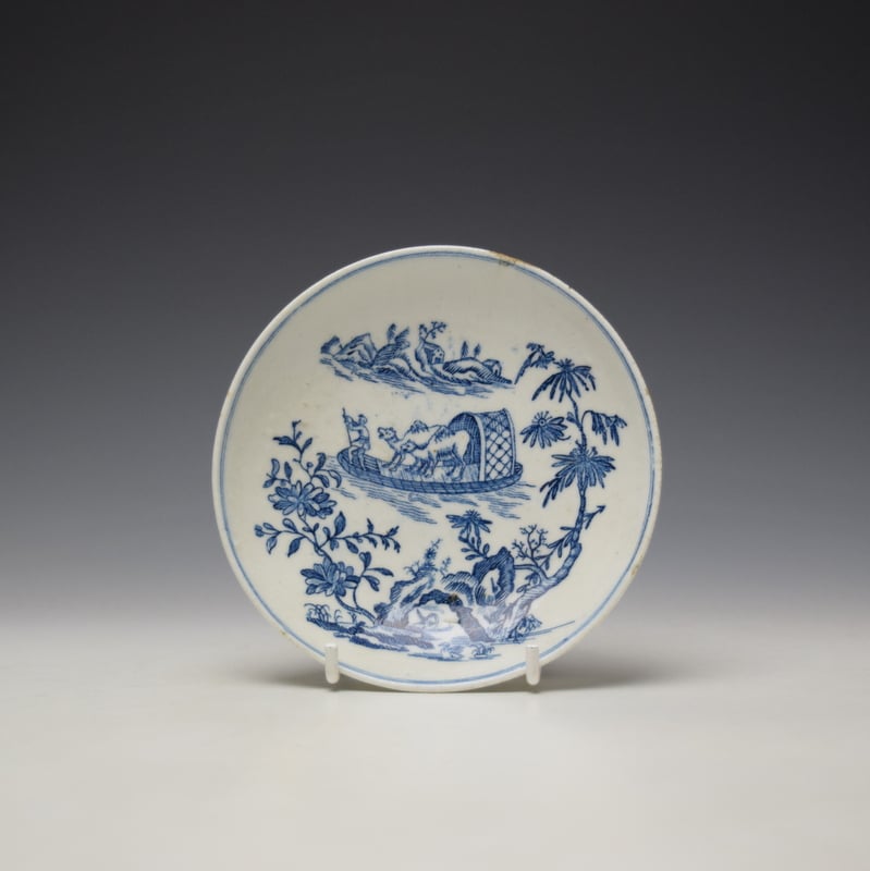 Two Dromedaries on a Raft Pattern Saucer c1770-80 Ex Gilbert Bradley Collection