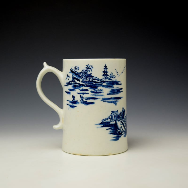 Lowestoft Two Pagoda and Bridge Pattern Graduated Mug Set c1775 (10)