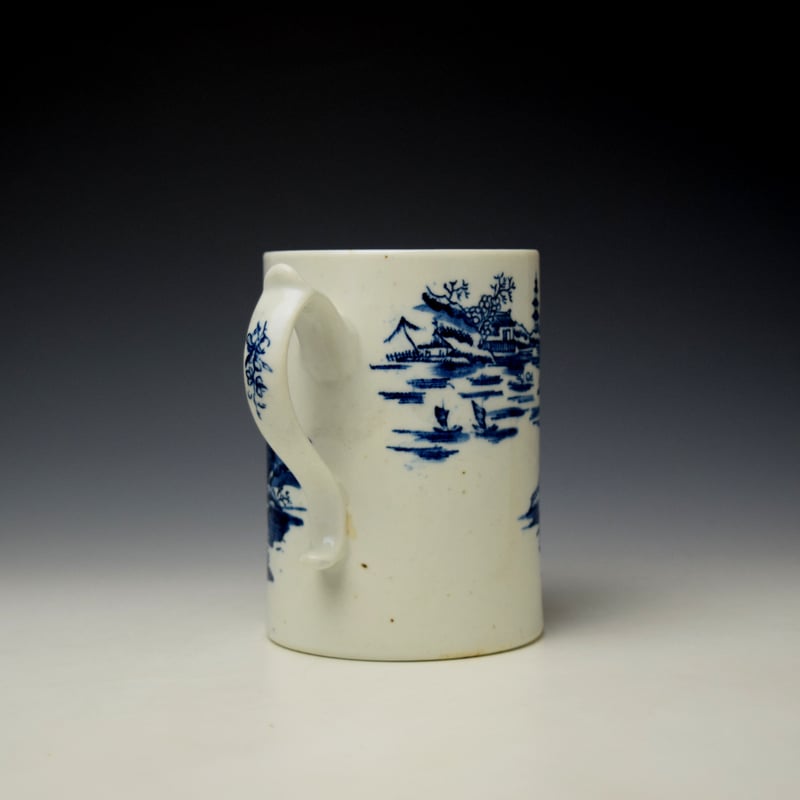 Lowestoft Two Pagoda and Bridge Pattern Graduated Mug Set c1775 (11)