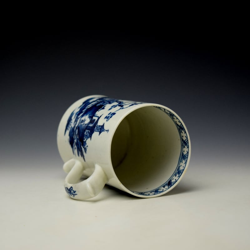 Lowestoft Two Pagoda and Bridge Pattern Graduated Mug Set c1775 (12)