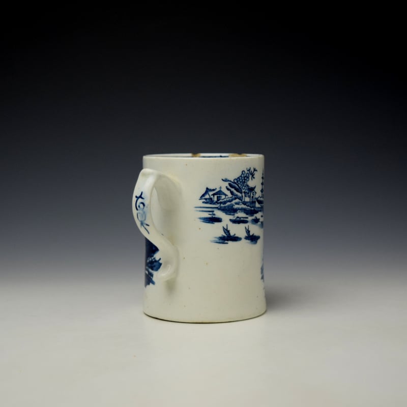 Lowestoft Two Pagoda and Bridge Pattern Graduated Mug Set c1775 (17)