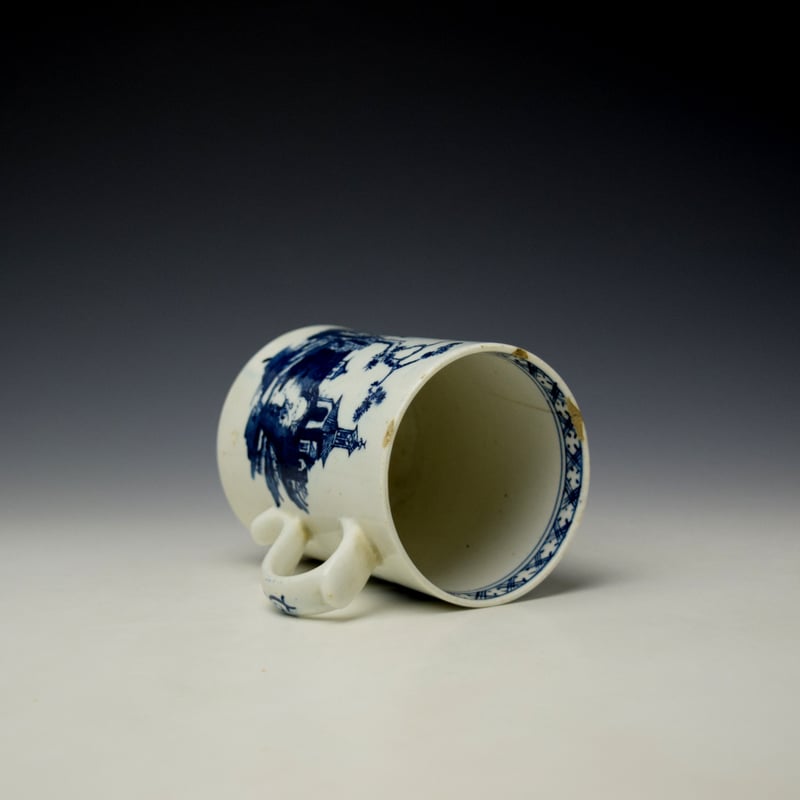 Lowestoft Two Pagoda and Bridge Pattern Graduated Mug Set c1775 (18)