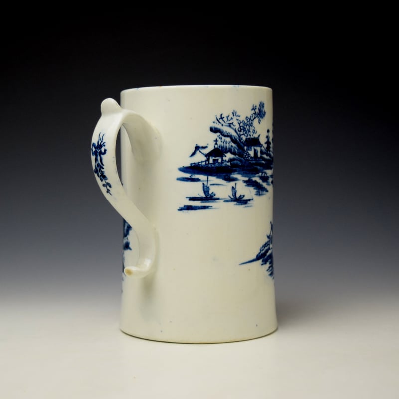 Lowestoft Two Pagoda and Bridge Pattern Graduated Mug Set c1775 (5)