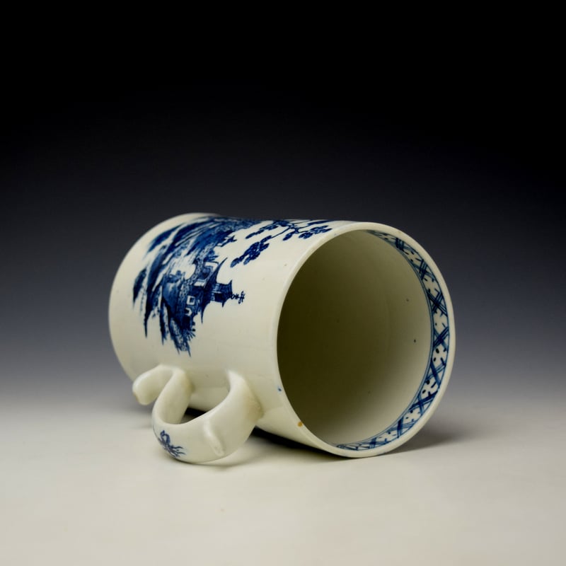 Lowestoft Two Pagoda and Bridge Pattern Graduated Mug Set c1775 (6)