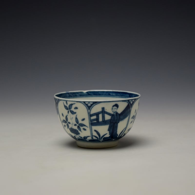 Worcester Arcade Pattern Teabowl and Saucer c1765-70 (4)