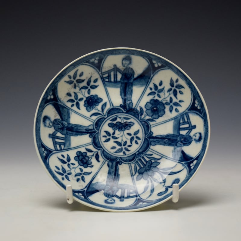 Worcester Arcade Pattern Teabowl and Saucer c1765-70 (7)