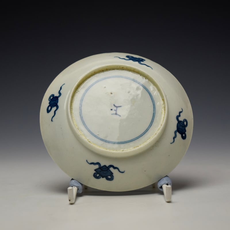 Worcester Arcade Pattern Teabowl and Saucer c1765-70 (8)